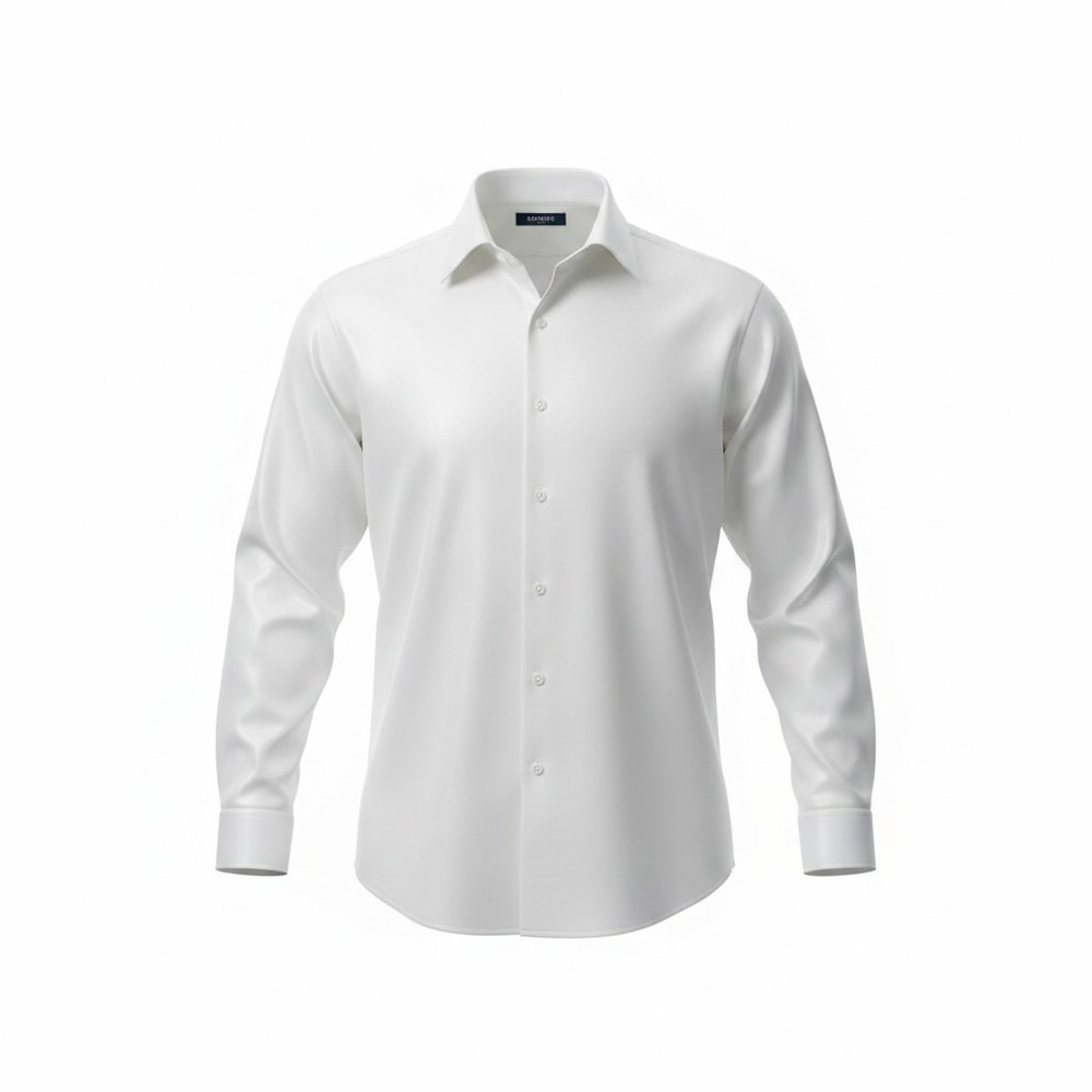 George Men's White Sateen Dress Shirt XXL Wrinkle Resistant Button Up